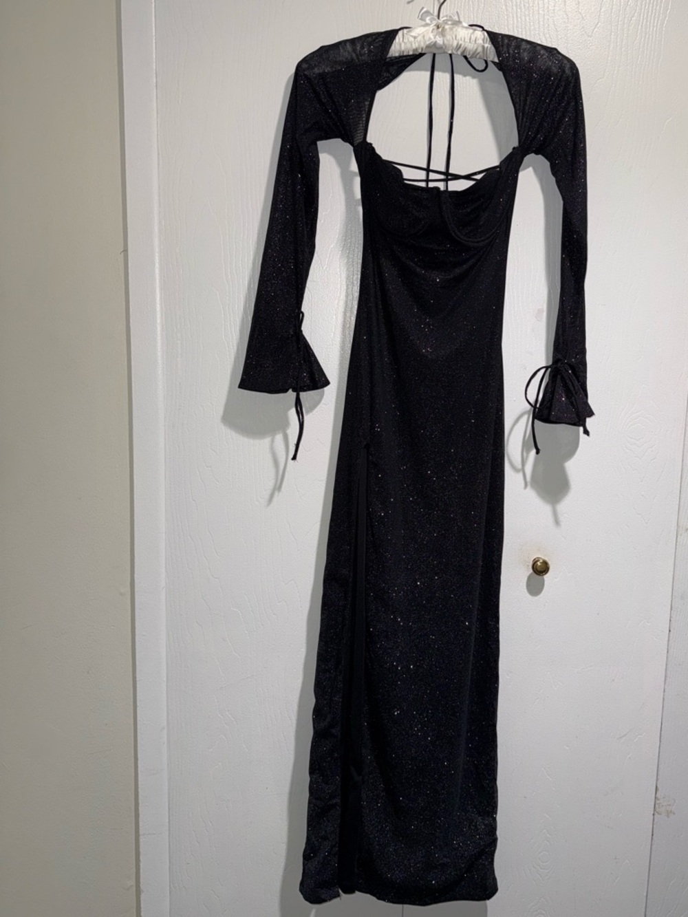 NWT NADIA MAXI DRESS - BLACK SPARKLE Size: M